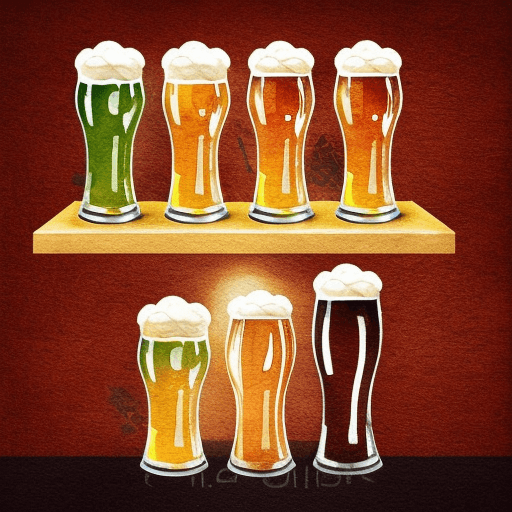 7 glasses of different beers