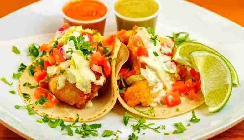 Fish tacos for snacking with beer