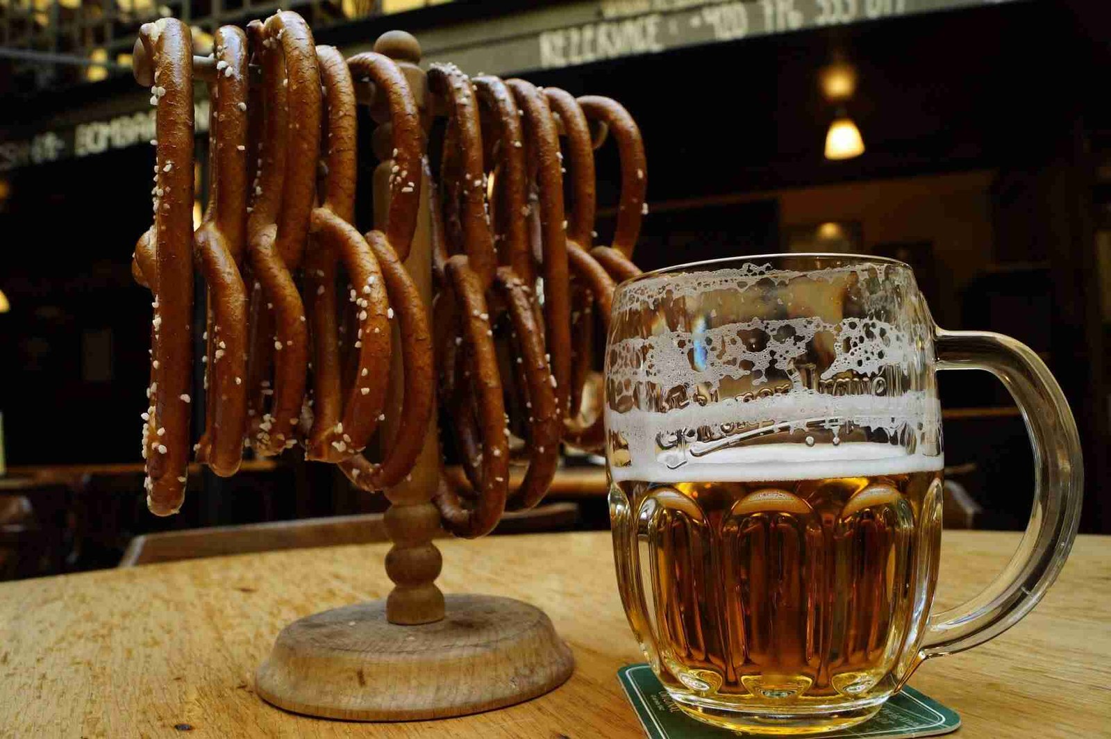 Pretzels for snacking with beer