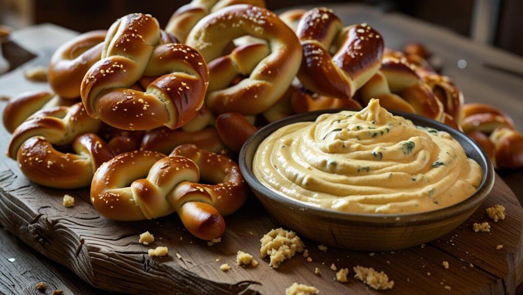 h Soft Beer Pretzels with Beer Cheese Dip () ()