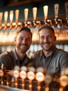 h taproom shot with brewers () ()